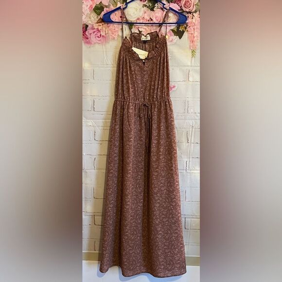 Women's Smocked Midi Sundress - Universal Thread™ Mauve Floral M - Picture 2 of 6